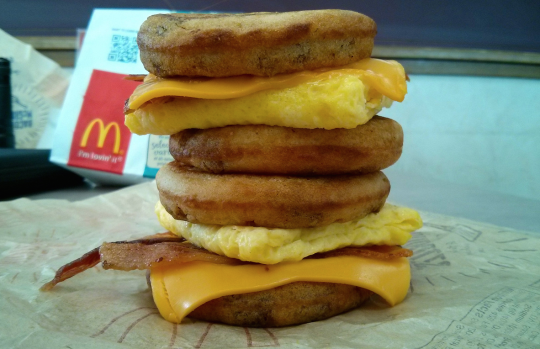Unfortunately, most McDonald's customers can only make this McGriddle tower before 10:30 a.m. (photo: Morton Fox)