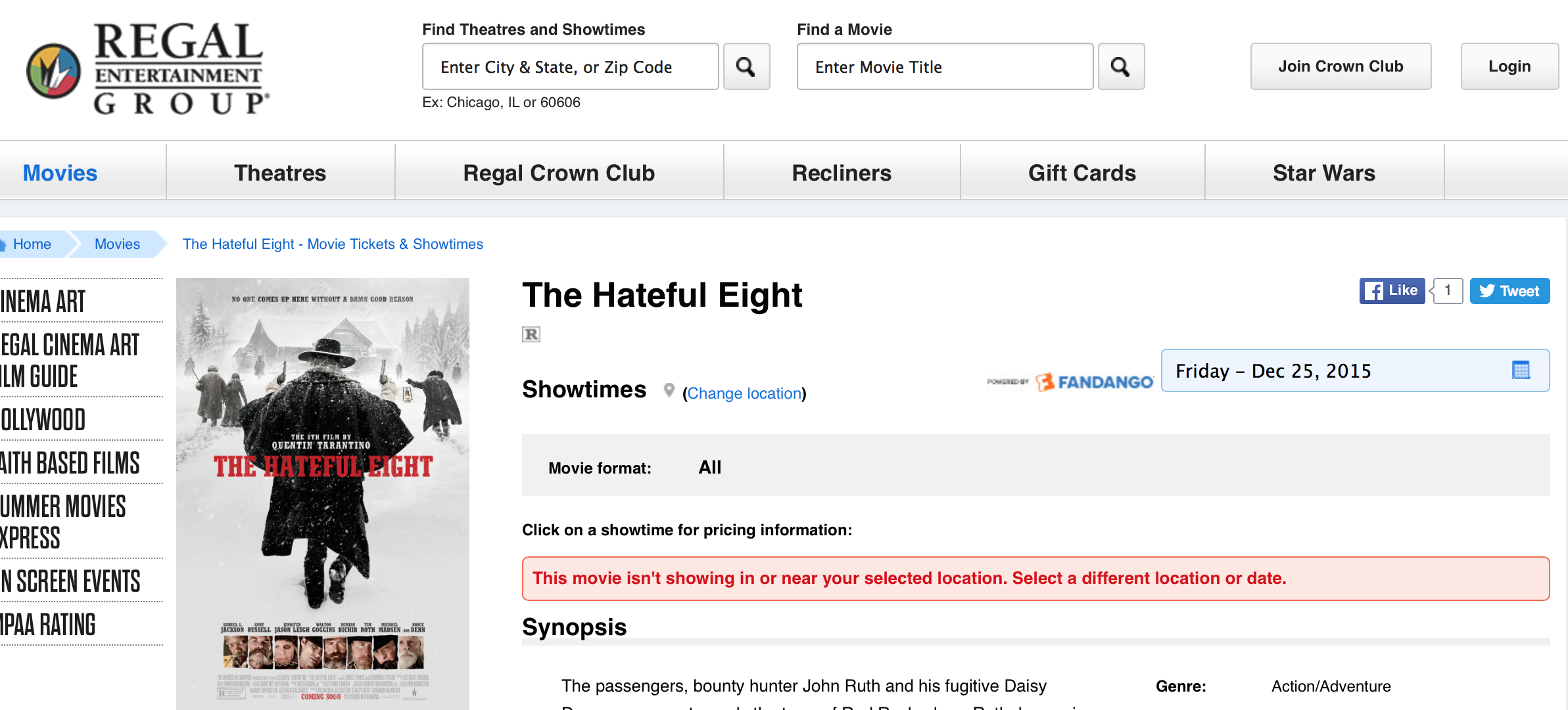 Someone Botched Today’s Ticket Release For Tarantino’s “Hateful Eight”
