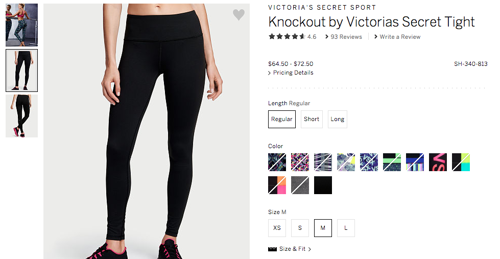 This style of VS "sport pant" only has two print options still available in regular, medium length. 