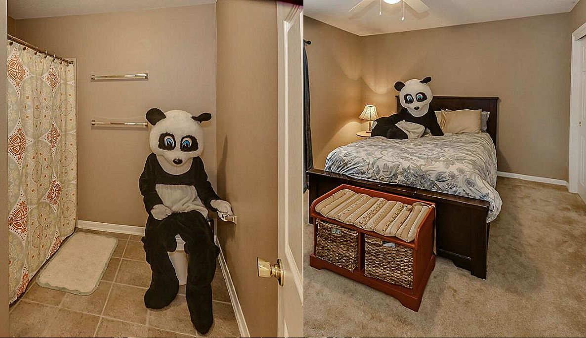 Punch Up Your Real Estate Listing By Posing In A Panda Costume In Every Photo