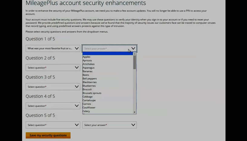 United Airlines Updates Login Protections With Pre-Selected Security Question Answers