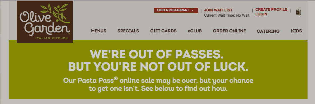 Olive Garden Already Sold All 21,000 Unlimited Pasta Passes