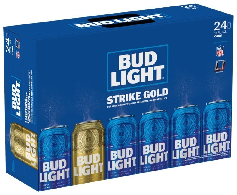 Get A Golden Bud Light Can, Win A Remote Chance To Win Super Bowl Tickets