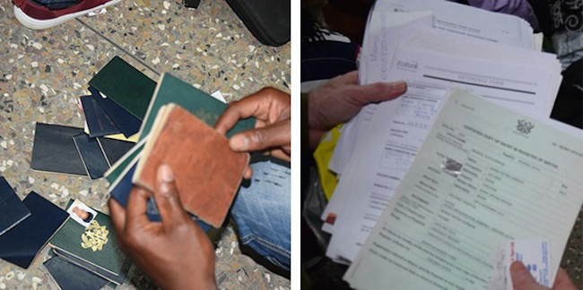 Fake documents recovered from fake embassy.