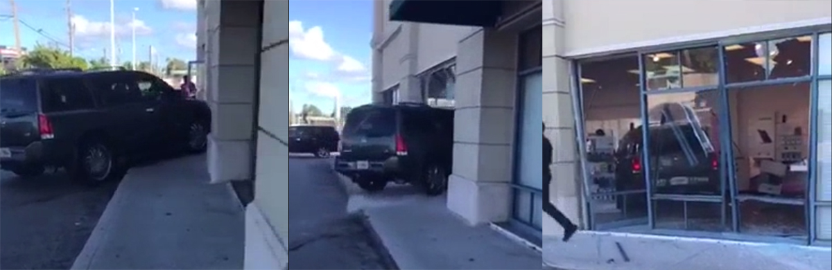 Angry Customer Drives SUV Into T-Mobile Store, Keeps Destroying Stuff