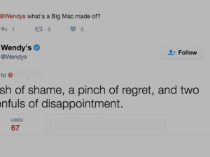 Wendy’s Recipe For A Big Mac: “Dash Of Shame… 2 Spoonfuls Of Disappointment”