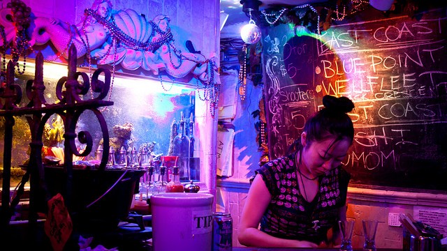 Woman at the Oyster Bar at 169 Bar - Chinatown, NYC