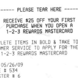 Kroger Receipt Comes With Mastercard Application Attached