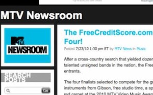 MTV News Becomes Paid Shill For FreeCreditScore.com