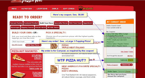 Hungry Guy Says Online Pizza Hut Coupon Doesn't Work