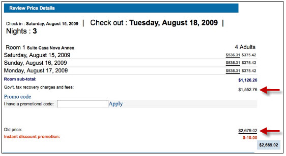 Surprise! Fees And Taxes Are More Than The Cost Of The Hotel Room!