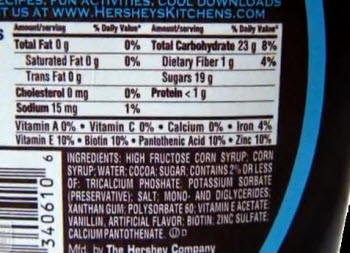 Hershey Syrup With Calcium Provides 0% Calcium?