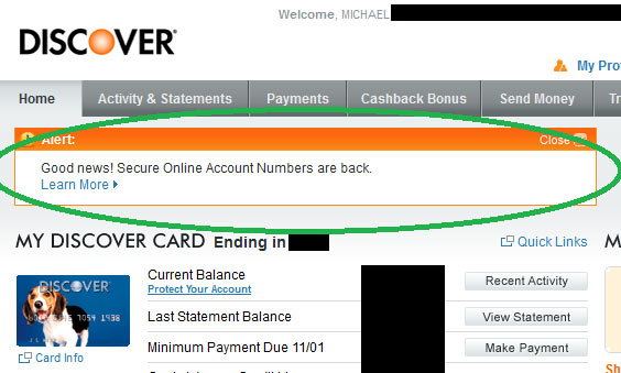 Discover Brings Back Disposable Account Numbers