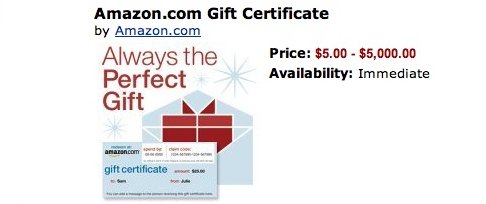 Amazon Fumbles Gift Card Order