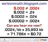 Verizon Didn't Know Difference Between $.002 and $.00002