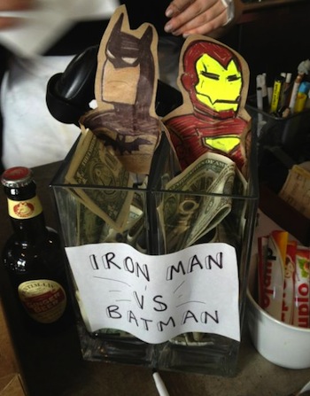 Store Pits Iron Man Vs. Batman In Battle To Bring In More Tips