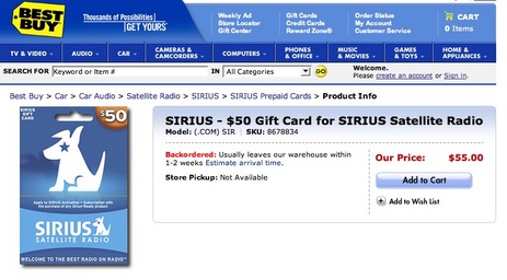 best buy sirius gift card