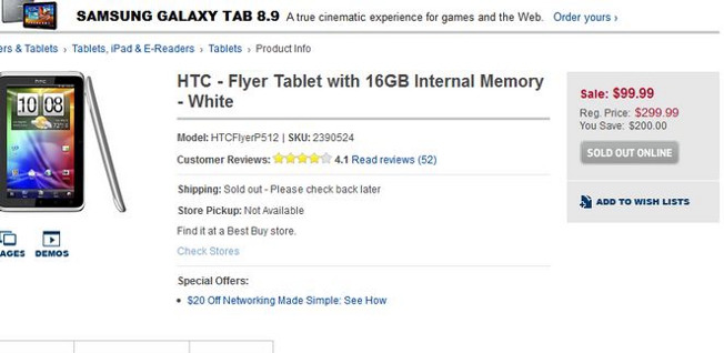 Best Buy Angers Internet By Accidentally Listing HTC Flyer At $99
