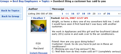 Best Buy's Myspace Forum For Sharing Dumb Customer Stories