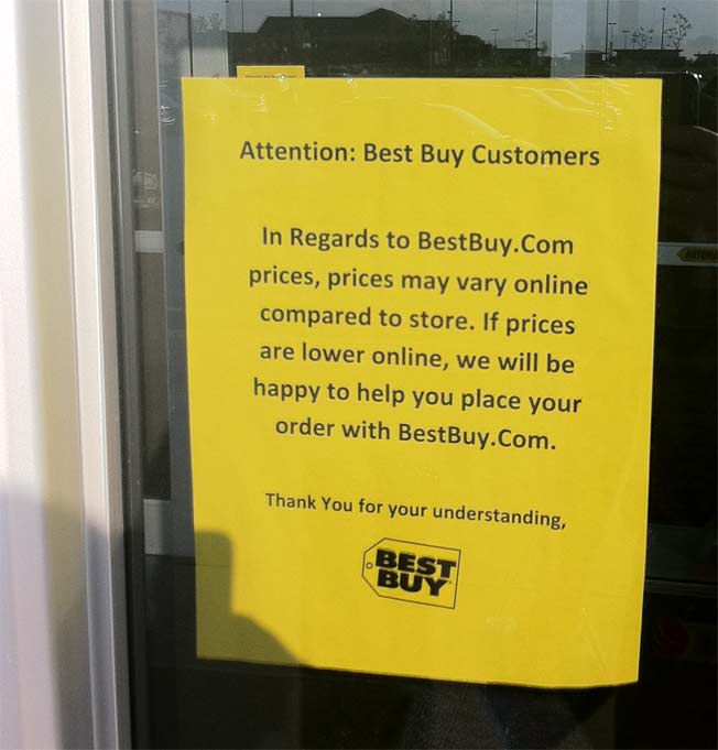 Best Buy Store Flat Out Says They're Not Gonna Price Match Their Website
