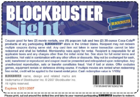 Don't Visit Blockbuster To Redeem This Coupon