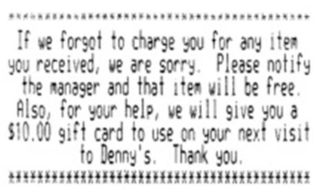 Get $10 For Ratting On Your Denny's Server?