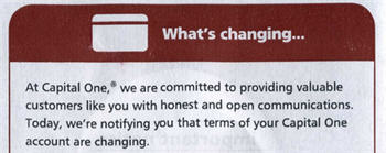 Capital One: Sorry, Due To "Extraordinary Changes In The Economic Environment" You Need To Pay More