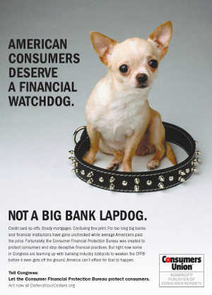 Consumers Union: Americans Deserve A Financial Watchdog Not A Big Bank Lapdog