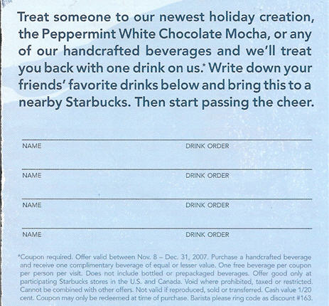 Starbucks "Cheer Chain" Coupon Revealed, Nation Mourns
