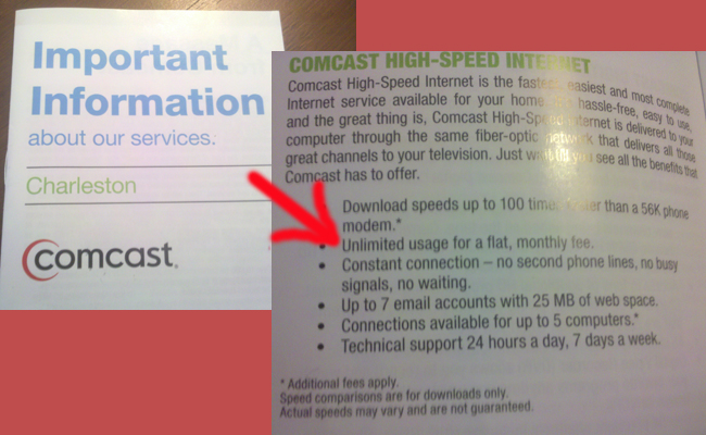 Comcast: 'Unlimited Usage' Doesn't Mean 'Unlimited Usage'