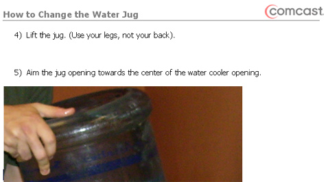 Comcast's Official Water Jug Changing Policy