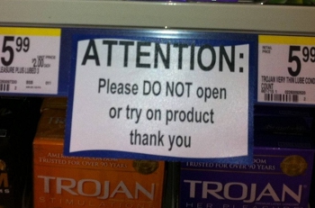 Store Attempts To Dissuade Customers From Trying On Condoms Before Buying