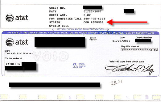 AT&T Randomly Sends You A Check For $2.82