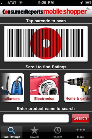 iPhone App: Scan Barcode, Get Consumer Reports
Ratings