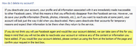 Facebook Says They Will Delete Your Account If You Email And Ask Nicely