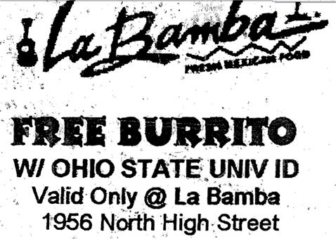 Ohio Attorney General Sues Credit Card Marketers Over Ohio State "Free Burrito" Event