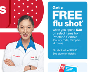 Get A Free Flu Shot At CVS After Spending $30 On P&G Stuff
