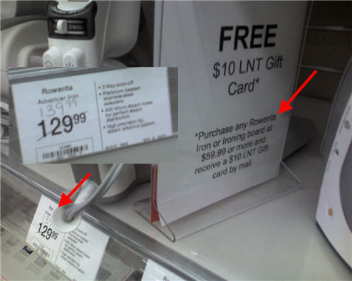 Linens 'N Things Marks Product Up $10 During Free $10 Gift Card Promotion