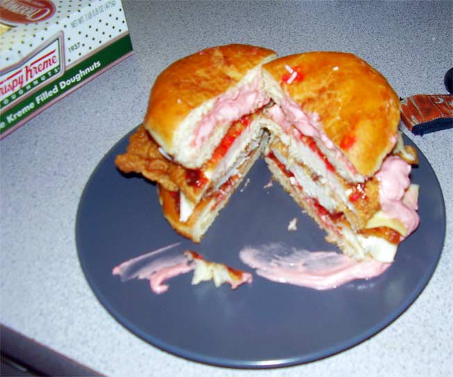 Meet The KFC Double Down Krispy Kreme Cheerwine Doughnut Sandwich