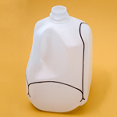 Turn an empty, well-washed milk jug into a reuseable sandwich container.