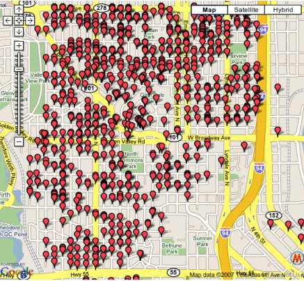 GoogleMaps Mashup Of Minneapolis Foreclosures