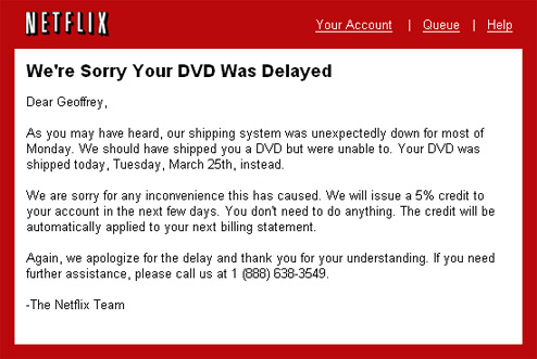 Netflix Gives Good Apology To Customers For Monday's Delays