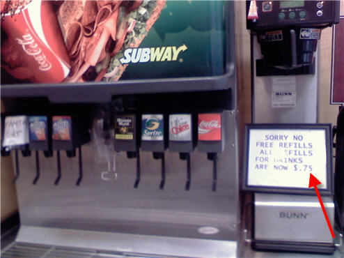 Subway Institutes $0.75 Refill Honor System?