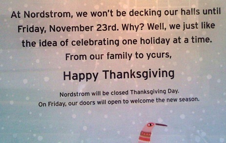 Nordstrom Opposes Christmas Creep