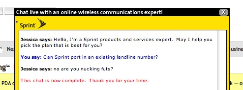 Sprint's "Nucking Futs" "Jessica" Fired