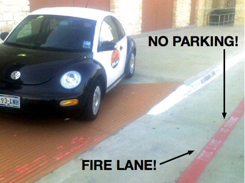 This Geek Squad Parking Spot Is Really A Fire Lane