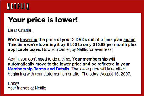 Netflix Aims To Destroy Blockbuster, Drops Prices Yet Again