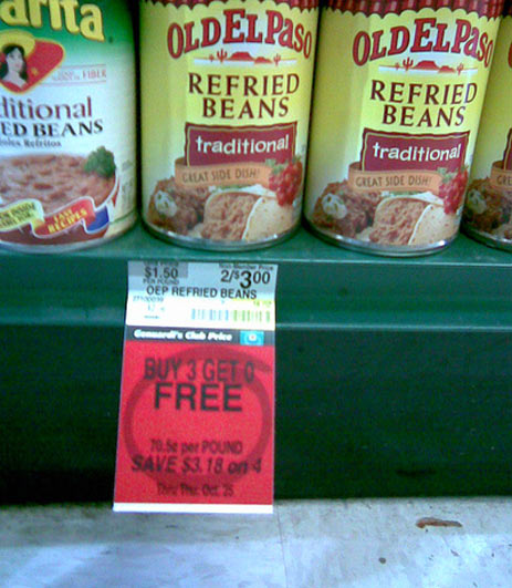 Buy 3 Old El Paso Refried Beans, Get Zero FREE