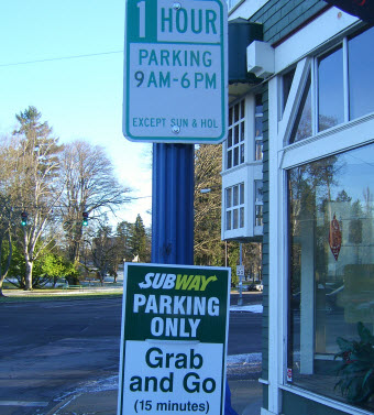 City Says You Can Park For An Hour, But Subway Wants You Gone In 15 Minutes