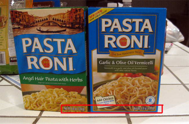 Grocery Shrink Ray Hits Pasta Roni